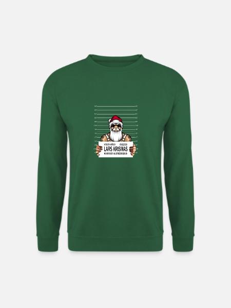 Bad Santa - böser Weihnachtsmann Mug Shot Tatoo - Unisex Pullover - Grün