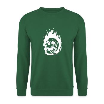 Burning Skull - Unisex Sweatshirt - green - Front