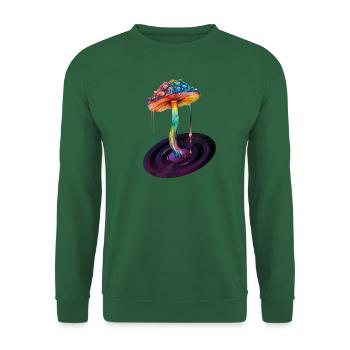 shroom psychédélique sur disque vinyle Tshirt - Sweat-shirt Unisexe - vert foncé - Devant
