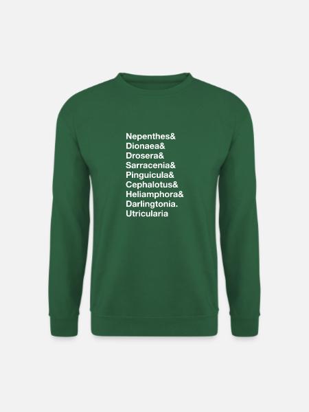 Fleischfressende Pflanzenliste mit Dionaea & Nepenthes - Unisex Pullover - Grün