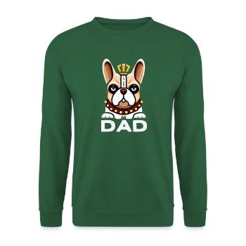 Français Bulldog Papa King Chien Papa Frenchie - Sweat-shirt Unisexe - vert foncé - Devant