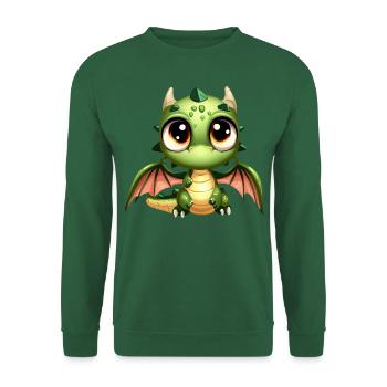 Drachen-Fantasy-Zeichnung - Unisex Pullover - Grün - Vorne