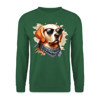 Retriver doré Splash Art - Sweat-shirt Unisexe - vert foncé - Devant