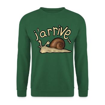 j'arrive escargot - Sweat-shirt Unisexe - vert foncé - Devant