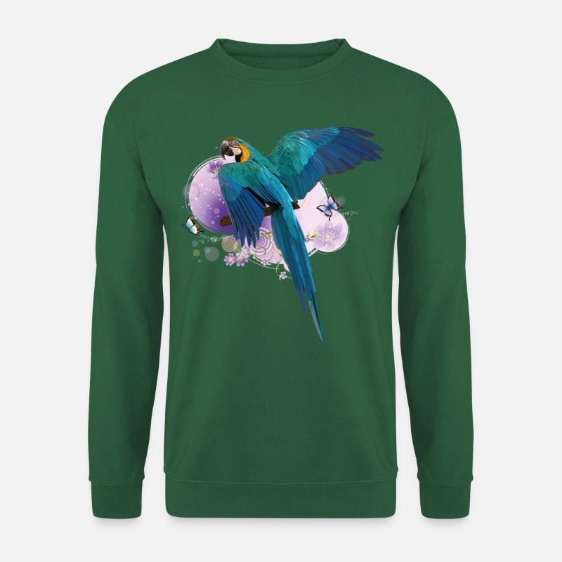 Blauer und gelber Ara - Unisex Pullover - Grün