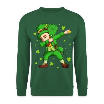 Padel Tennis Dabbing Leprechaun St Patrick Day - Unisex Sweatshirt - green - Front