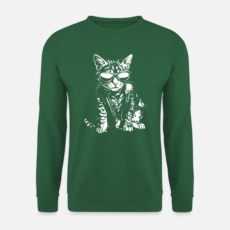 Chat avec des lunettes de soleil - Sweat-shirt Unisexe - vert foncé
