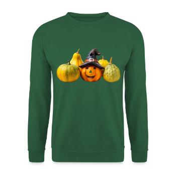 Joyeuses citrouilles d’Halloween - Sweat-shirt Unisexe - vert foncé - Devant