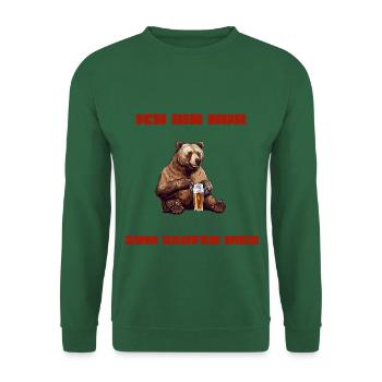 Lustiger Bär „Ich bin nur zum saufen hier“ - Unisex Pullover - Grün - Vorne