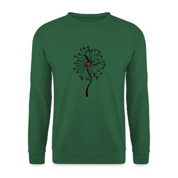 black flower - Unisex Sweatshirt - green - Front