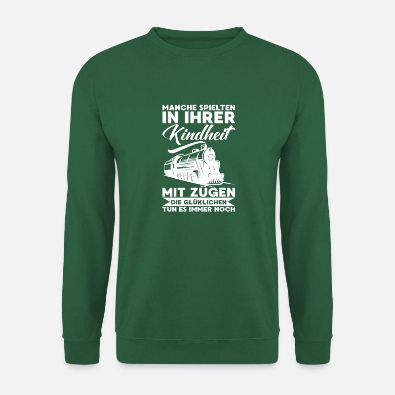 Kindheit zügen Geschenk Eisenbahn Dampflok - Unisex Pullover - Grün