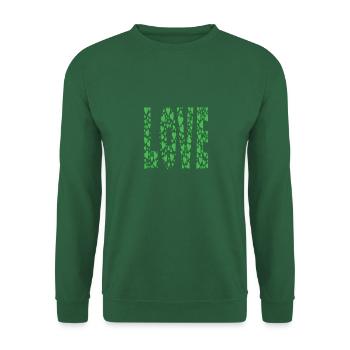 grün-Herzen-LOVE - Unisex Pullover - Grün - Vorne