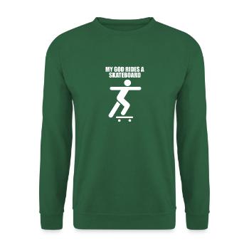 My God rides a Skateboard - Unisex Pullover - Grün - Vorne