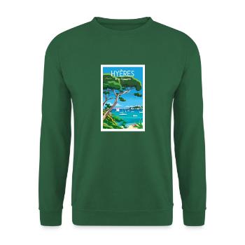 Hyères île de Porquerolles - Sweat-shirt Unisexe - vert foncé - Devant
