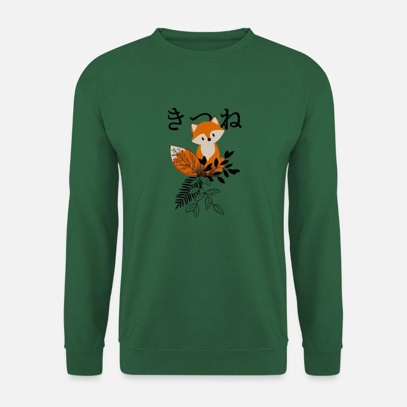 Chibi Fox Kitsune - Unisex Sweatshirt - green
