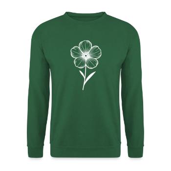 Fleur blanche graphique - variable de couleur - Sweat-shirt Unisexe - vert foncé - Devant