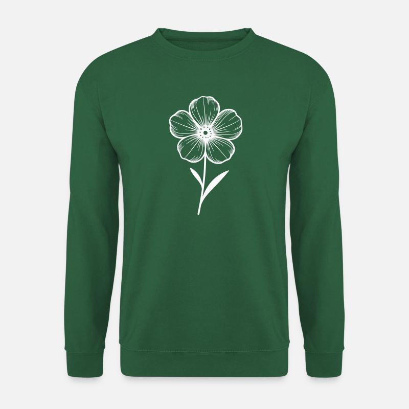 Weisse grafische Blume - Farbe variabel - Unisex Pullover - Grün