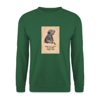 Mouse helps elephant: Saying for more bravery - Unisex Sweatshirt - green - Front