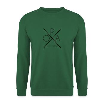 Opa est. 2023 Vatertag Geburt Schwangerschaft - Unisex Pullover - Grün - Vorne