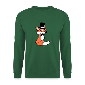 Fox Red Fox Sir Mr. Top Hat Monocle Glasses - Unisex Sweatshirt - green - Front
