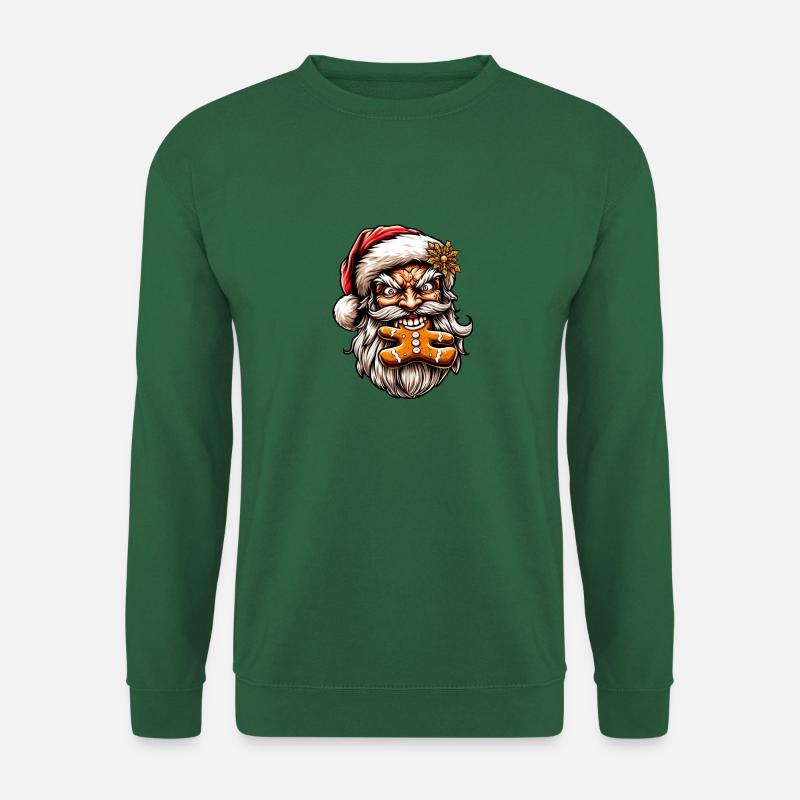 Böser Weihnachtsmann Lebkuchenmann Lebkuchen Santa - Unisex Pullover - Grün