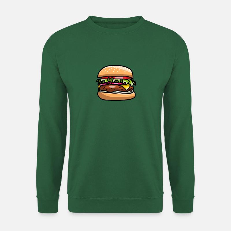 Comic Burger Hamburger Meat Patty Cheese Tomato - Unisex Sweatshirt - green