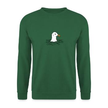 Comic Baltic Sea Beach Seagull Head Water Waves Sea - Unisex Sweatshirt - green - Front