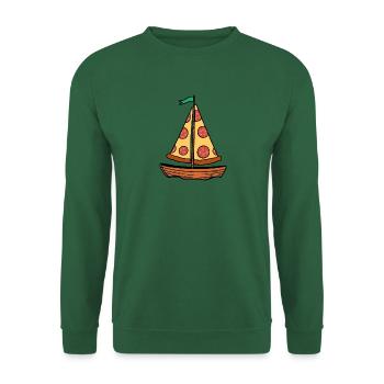Ahoy Sea Sailboat Boat with Salami Pizza Sail - Unisex Sweatshirt - green - Front