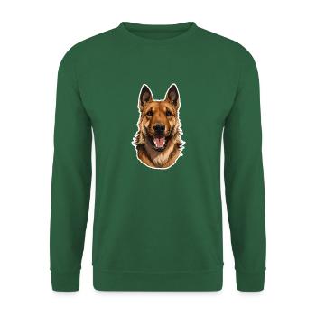 Belgischer Schäferhundkopf - Unisex Pullover - Grün - Vorne