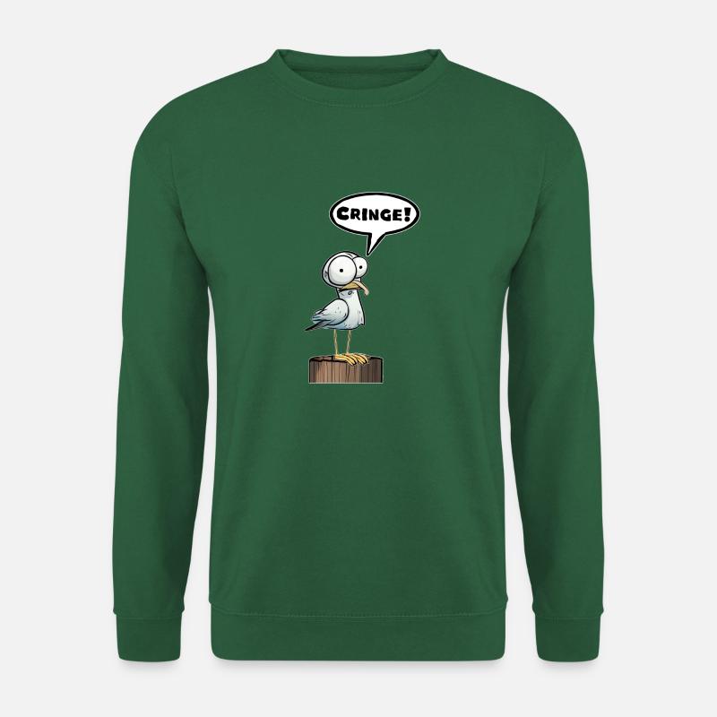 Möwe Sprechblase Fremdschämen - Unisex Pullover - Grün
