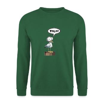Möwe Sprechblase Yolo - Unisex Pullover - Grün - Vorne