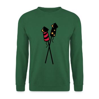 New year fireworks rockets - New year firework - Unisex Sweatshirt - green - Front