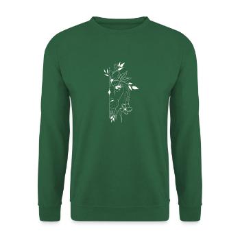 Löwe floral weiß - Unisex Pullover - Grün - Vorne
