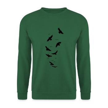 Les oiseaux corbeaux volent - Sweat-shirt Unisexe - vert foncé - Devant