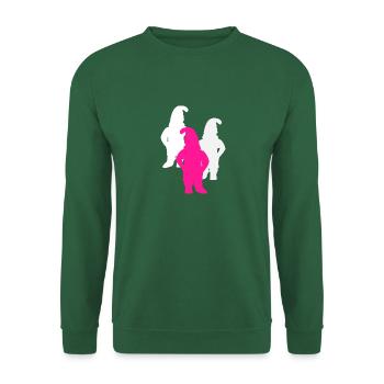 lustige Gartenzwerge - Unisex Pullover - Grün - Vorne