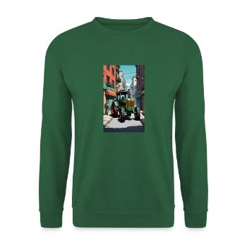 Tractor on farmers' protest - Unisex Sweatshirt - green - Front
