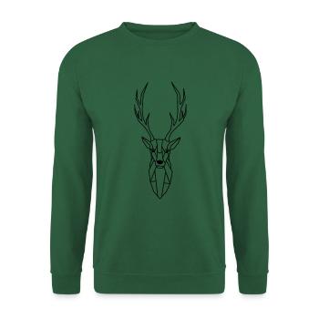 Geometrisch Wald Hirsch - Unisex Pullover - Grün - Vorne