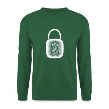 Schlüsselloch mit Herzen - Unisex Pullover - Grün - Vorne