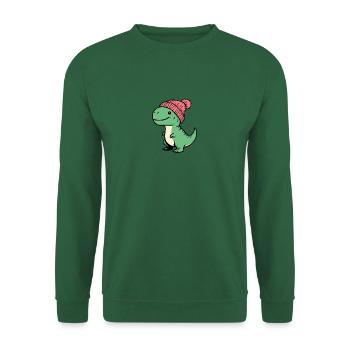 Grüner T-Rex Baby Dino Dinosaurier Beanie Mütze - Unisex Pullover - Grün - Vorne