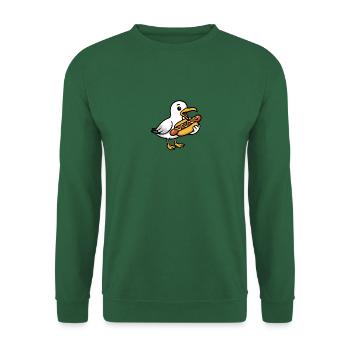 Moin Nordsee Möwe Bratwurst Hotdog Essen Fast Food - Unisex Pullover - Grün - Vorne