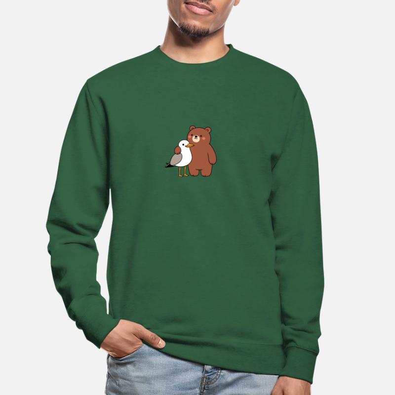 Moin mouette oiseau ours amitié amour câlin Sweat-shirt Unisexe