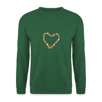 Coeur de cigarettes - Sweat-shirt Unisexe - vert foncé - Devant