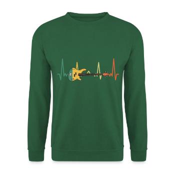 Bass Guitar Heartbeat - Gift for Bassists - Unisex Sweatshirt - green - Front