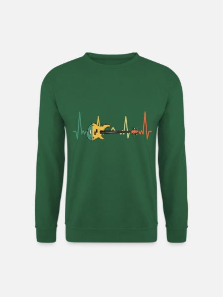 Bass Gitarre Herzschlag - Geschenk für Bassisten - Unisex Pullover - Grün