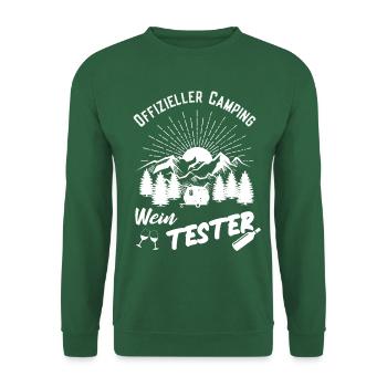 Camping Wein Campingplatz Wohnmobil Geschenk - Unisex Pullover - Grün - Vorne