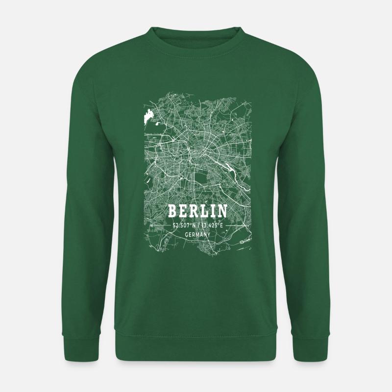 Ich liebe BERLIN - Straßenkarte von Berlin - Unisex Pullover - Grün