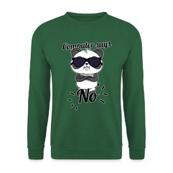 Computer says no Panda Bär mit Sonnenbrille Kawaii - Unisex Pullover - Grün - Vorne