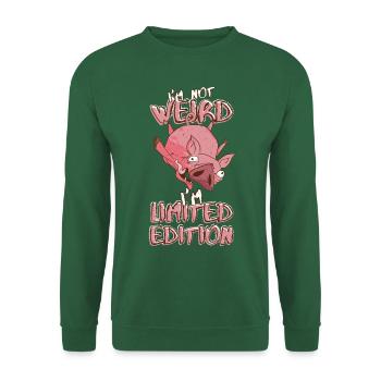 Cartoon Schwein im Sturzflug - Limited Edition - Unisex Pullover - Grün - Vorne