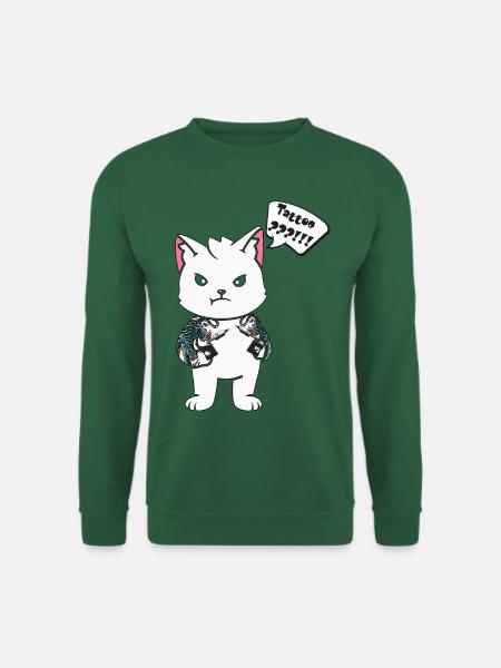 Tattoo cat with tattoo machine - Unisex Sweatshirt - green