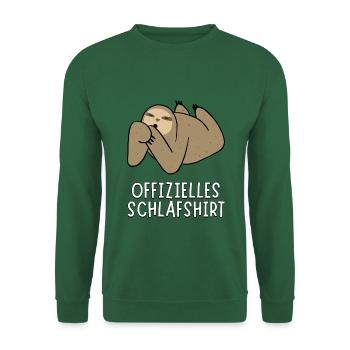 Offizielles Schlafshirt - Nachdenkliches Faultier - Unisex Pullover - Grün - Vorne